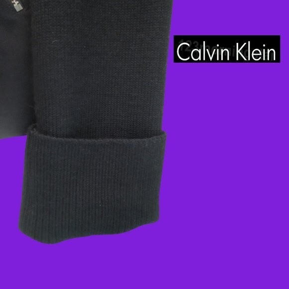 Calvin Klein NEW Wool Blend Zip-pockets Open-front Sweater-coat Jacket XL - Picture 6 of 11